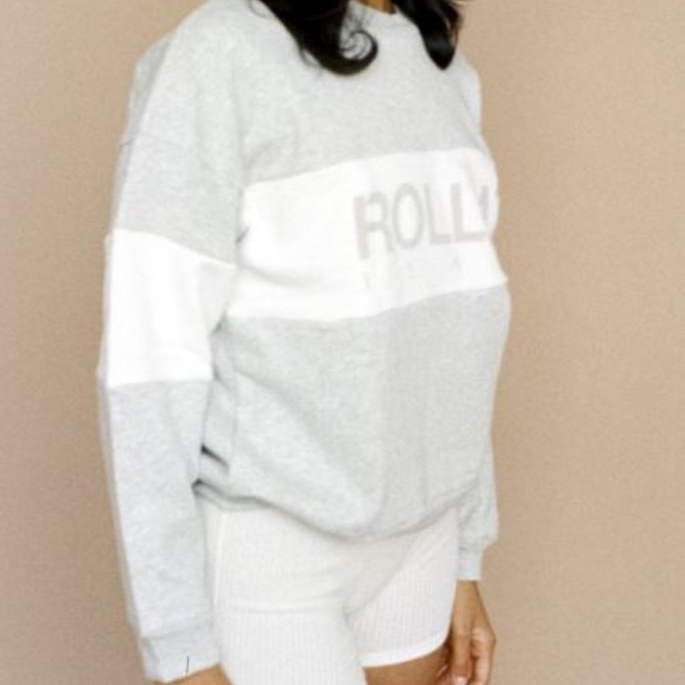 Rollas - Split Logo Sweater Grey Marle - Picture 4 of 7